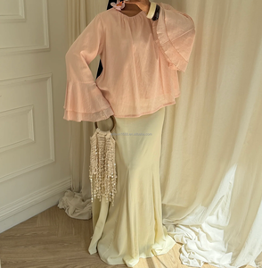 Blusa Willson Modest con Mangas con Volantes en Capas para Mujeres Musulmanas, Blusa de Chifón de Corte Holgado, Camisa Elegante Informal para Uso Diario - Product Image 2