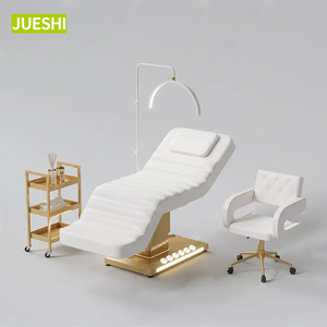 Perlengkapan Salon Kecantikan Emas Putih Berkualitas Tinggi, Ranjang Spa Wajah Medis 3 Motor Listrik, Ranjang Terapi Kecantikan Reclining - Product Image 1
