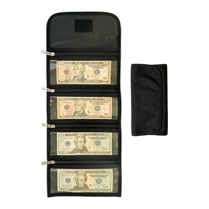 Porta Pasaportes, Cartera para Efectivo, Organizador de Dinero para Billetes y Monedas con 4 Bolsillos con Cierre, Organizador de Divisas - Product Image 1