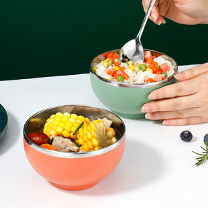 Boîte à lunch réutilisable classique en acier inoxydable 304 <span class=keywords><strong>METKA</strong></span>, personnalisable, écologique, avec couvercle pour bol de nouilles instantanées, revêtement plastique, compatible four - Product Image 1