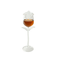 Verre à cocktail professionnel soufflé à la main Love Loyalty, design floral créatif, tendance moderne, motif rose, 150 ml, pour bar