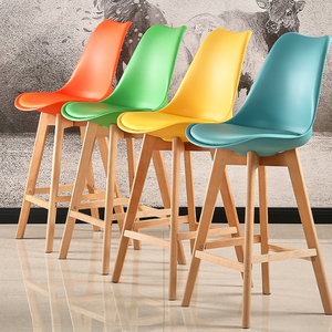 Tabouret à marche nordique pour café, pied en bois <span class=keywords><strong>de</strong></span> hêtre, <span class=keywords><strong>64</strong></span> / 76 <span class=keywords><strong>cm</strong></span>, haute <span class=keywords><strong>chaise</strong></span>, tulipe PP rembourré, <span class=keywords><strong>chaise</strong></span> <span class=keywords><strong>de</strong></span> <span class=keywords><strong>bar</strong></span>, coussin - Product Image 2
