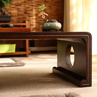 Table basse en bois massif de style japonais Tatami avec design à trou rond pour s'asseoir au sol, table de thé, mobilier de salon Zen pour fenêtre