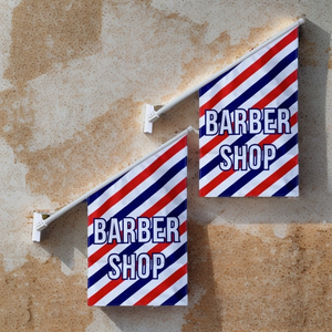 Drapeau <span class=keywords><strong>de</strong></span> Barbier Double Face Robuste à Fixation Murale pour Publicité Extérieure - Product Image 3