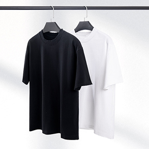 Camiseta desgastada sólida de peso pesado de 400gsm, manga corta de algodón Unisex de gran tamaño con cuello redondo - Product Image 1
