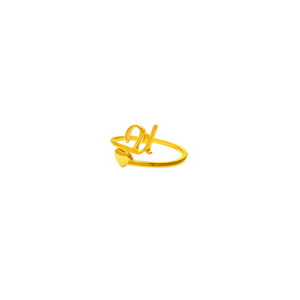 Fashion <b>Rings</b> PVD Gold Plated 316L Stainless Steel Heart Design Adjustable Size Sustainable Resistant Jewelry - Product Image 2
