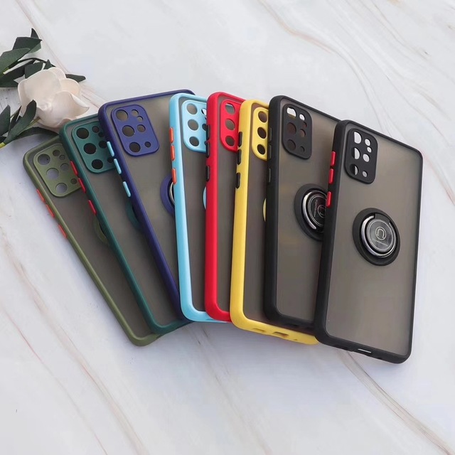 Hot Matte Shockproof Phone Case With Ring Holder for Samsung Galaxy S20, S21