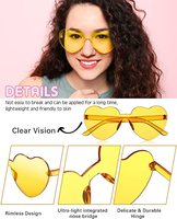 Lunettes sans monture de haute qualité en gros, monture en forme de cœur, transparentes, couleur bonbon, tendance, pour cadeaux de fête