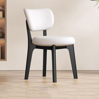 Chaise de salle à manger en bois massif avec dossier rembourré, design simple et moderne, confortable, chaise de salle à manger pour la maison, luxe léger pour les salons