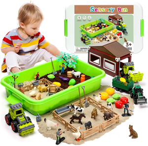 Set di giochi di <span class=keywords><strong>fattoria</strong></span> giocattolo sensoriale sandbox educativi trattore animale figure di animali giocattoli di ingegneria scientifica per bambini 3-7 anni - Product Image 6