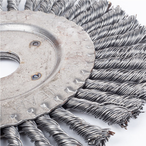 5 Inch Industrial Grade Steel <b>Wire</b> <b>Brush</b> OEM M14 5/8"-11 Thread Weld Cleaning Spatter Removal Deburring - Product Image 3