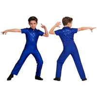 Costume de danse latine pour garçons, haut et pantalon à paillettes, tenue de scène de danse de salon, vêtements de danse de compétition pour enfants, personnalisés