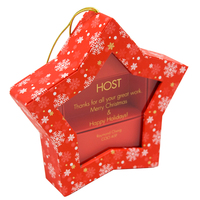 Cadeaux personnalisés de Noël et du Nouvel An, boîte cadeau rigide avec motif flocon de neige, finition en relief en forme d'étoile, emballage recyclable