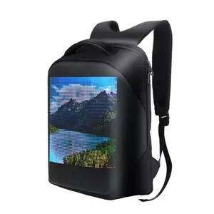 Wifi App Control Dynamic Billboard Display Bag Pix Waterproof Advertising Digital Screens Camping Smart LED Backpack