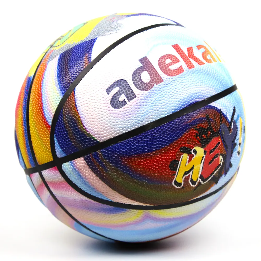 Logo brillante personalizado a todo color, logo estándar de baloncesto, Tamaño 7, pelotas de baloncesto