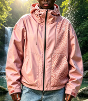 Veste imperméable réactive à l'eau Cheetah avec doublure personnalisée révélant un imprimé léopard, coupe-vent, veste à changement de couleur, polyester