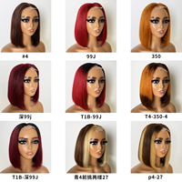 Perruque Bob Lisse Double Tiré, Cheveux Humains Vierges Bruts Alignés Cuticules à 100 %, Perruques Frontales en Dentelle HD Complète 13x4 en Gros pour Femmes Noires