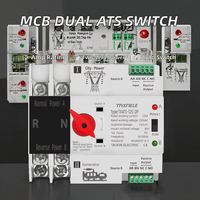 Commutateur de transfert automatique TAXNELE ATS 2P 125A sur rail DIN, double alimentation, pour générateur solaire, type PC, certifié CE, transfert AC ininterrompu