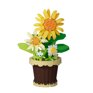 New Sales Decorative Building Block Set Small Particle Potted Sunflower Flowers Plastic DIY Building Toys <b>for</b> <b>Valentine</b> Gift - Product Image 6