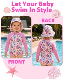 <span class=keywords><strong>Maillot</strong></span> de <span class=keywords><strong>bain</strong></span> une pièce pour bébé fille, <span class=keywords><strong>maillot</strong></span> de <span class=keywords><strong>bain</strong></span> à fermeture éclair pour tout-petits, manches longues, protection solaire UPF 50+, pour 3M-4T - Product Image 4