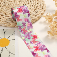 Ruban en nylon imprimé en gros, accessoires textiles, chaussures, fleurs, chapeau, fleur de tête, sangle en tissu