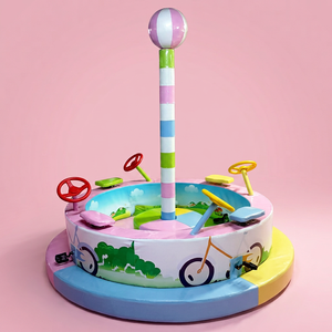 Tocadiscos mecánico de juego suave para bicicleta giratoria de Color personalizado para niños, parque infantil interior - Product Image 1