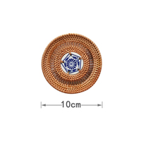 1 pièce napperon rond décoratif en rotin, tapis écologique résistant à la chaleur, napperon naturel, tissé à la main, pour Table à manger