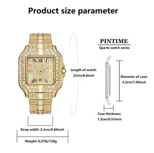 <span class=keywords><strong>Orologio</strong></span> <span class=keywords><strong>da</strong></span> <span class=keywords><strong>Polso</strong></span> <span class=keywords><strong>da</strong></span> Donna di Lusso con Strass, Quadrante Quadrato Dorato con Diamanti, Numeri Colorati, alla Moda, per Commercio all'Ingrosso - Product Image 4