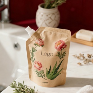 Bolsas de Embalaje de Papel Kraft Biodegradables Reutilizables con Impresión Personalizada, Bolsa Doypack Cosmética con Boquilla - Product Image 5