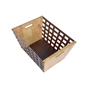 <b>Square</b> Metal Wooden <b>Basket</b> with Felt Material 5mm Dimensional Tolerance for Kitchen Fruits Vegetables <b>Storage</b> <b>Basket</b> - Product Image 3