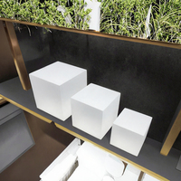 Support de présentation alimentaire en acrylique blanc de qualité supérieure, 5 côtés, avec cubes, supports de présentation alimentaire en acrylique de qualité supérieure, boîtes