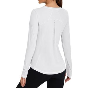 Camiseta Deportiva de Manga Larga para Mujer, Protección Solar UPF 50, Ropa Deportiva para Senderismo y Gimnasio, Blanca, Talla S - Product Image 1