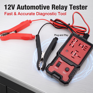 Probador de Relés Automotrices de 12V, Analizador de <span class=keywords><strong>Circuitos</strong></span> de 4/5 Pines, Probador de Batería y Lector de Códigos, Herramienta de Diagnóstico Inalámbrica para Automóviles con Pantalla LED - Product Image 2