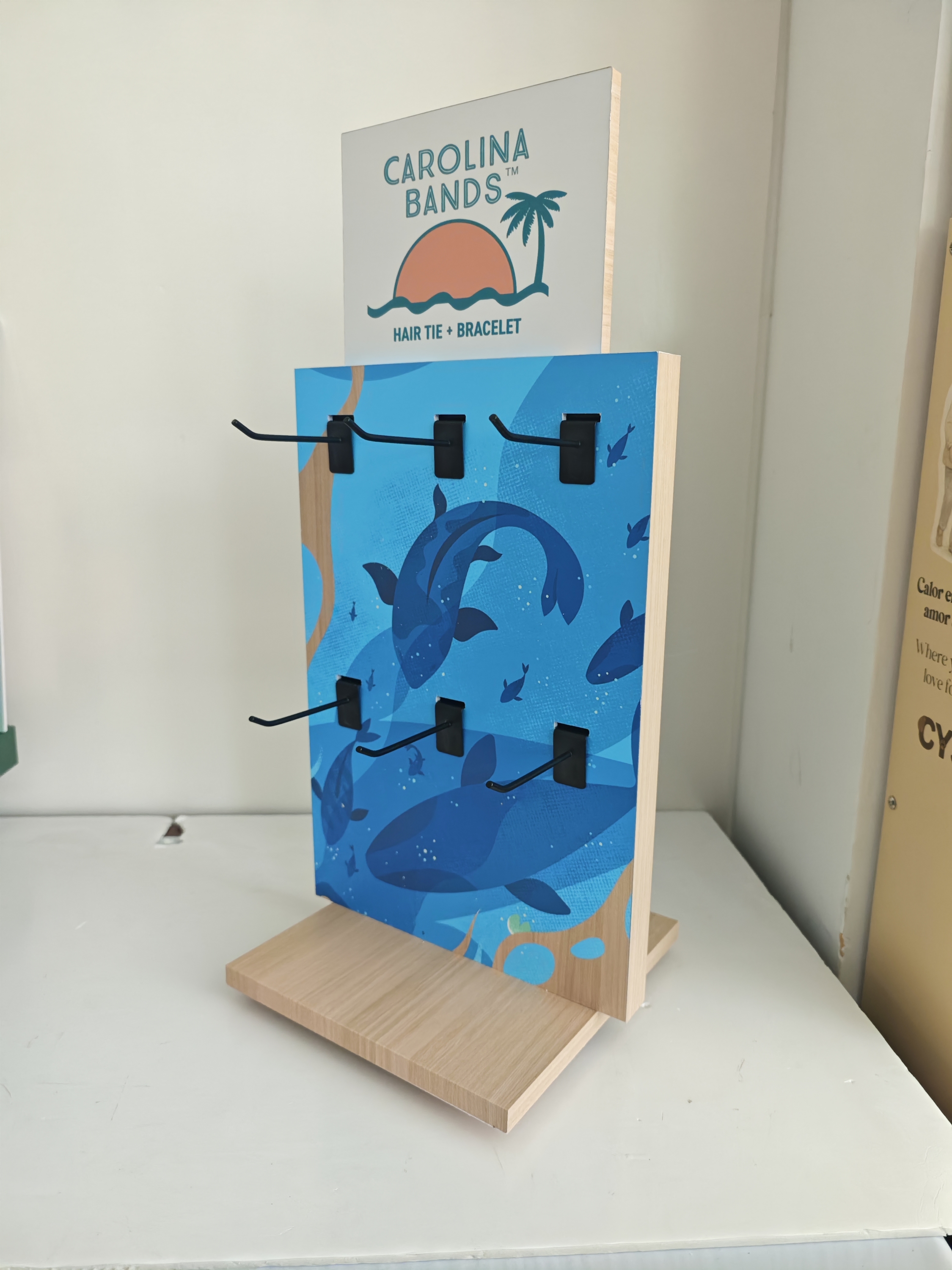 Customized Sturdy Rotating Bracelet Display Stand with Hooks for Gift Shops, Jewelry Stores Ocean Beach Themes Shelves — view 4