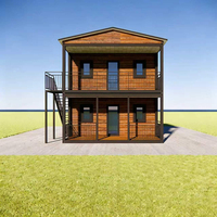 Maison conteneur 20FT 40FT, standard, préfabriquée, livrée en kit, petite maison, bureau préfabriqué résistant, maisons détachables à deux étages