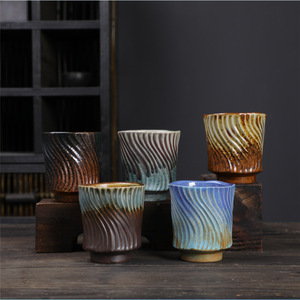 Tazza da tè in ceramica stile giapponese vintage, tazza per acqua domestica in terracotta grezza, ciotola da tè creativa per l'uso domestico - Product Image 4