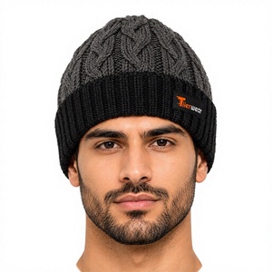 Gorro de punto acrílico cálido y acogedor personalizado al por mayor, gorro de invierno liso en blanco para niños y bebés, gorro para hombres y mujeres - Product Image 1