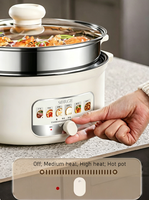SORGE 4L Marmite Électrique Multifonction en Acier Inoxydable, Cuiseur Vapeur 1000W, Chauffage Rapide, Pot Intérieur en Céramique Antiadhésive, Verre Trempé