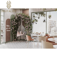 Service de conception de pâtisserie écologique entièrement personnalisé style brutaliste, vitrine à gâteaux moderne pour boulangerie, décoration intérieure, poudre