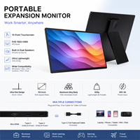 Moniteur portable tactile 14 pouces FHD 1080P avec contraste 1500:1 et double haut-parleur pour PS4, PS5, Switch – Écran d'extension de jeu portable
