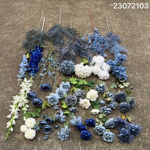 ดอกไม้ประดิษฐ์สีฟ้าอมเทาแบบมินิมอลสไตล์ยุโรป รุ่น LO-585 หลากหลายแบบ สำหรับจัดดอกไม้ - Product Image 2