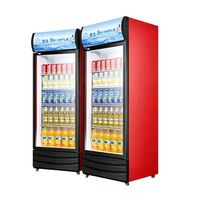 Réfrigérateur à boissons à double porte verticale transparente à haute efficacité énergétique