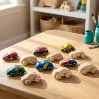 Kit de Pintura de Coche de Madera sin Acabado para Niños, Juguete Creativo de Manualidades, Set de Vehículos para Pintar, Juguete Educativo Montessori, OEM ODM