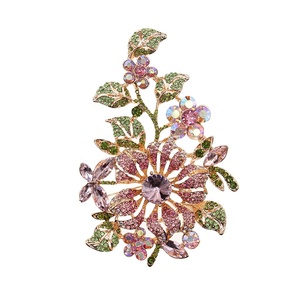 Multi Couleur Fleur Strass <span class=keywords><strong>Broche</strong></span> Cristal Broach Accessoires De Mariage bouquet De <span class=keywords><strong>Mariée</strong></span> peigne à <span class=keywords><strong>Cheveux</strong></span> Gâteau De Mariage <span class=keywords><strong>Broche</strong></span> - Product Image 2