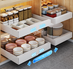 Estantes Extensibles para Gabinetes de Cocina, Organizador Multifuncional Moderno de Acero Inoxidable para Cubiertos - Product Image 5