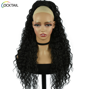 Cola de caballo larga de onda oceánica de 30 pulgadas, extensión de cola de caballo sintética ondulada de agua de fibra Kanekalon sin enredos y desprendimiento <span class=keywords><strong>con</strong></span> cordón - Product Image 3