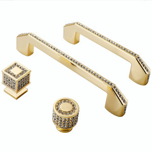 Laiton or cristal tiroir en alliage de Zinc boutons d'armoire poignée de porte d'entrée armoire poignée de porte poignées d'armoire de meubles - Product Image 4