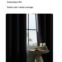 Cortinas Opacas Modernas de Color Sólido, de Poliéster, Aislantes, con Malla, para Todas las Estaciones, para Dormitorios y Salas de Estar, Disponibles en Varios Tamaños