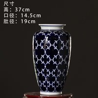Bleu Blanc Vintage Vase En Céramique De Luxe Nordique Chinois Vintage Ornement pour La Maison Salon Art Déco Hydroponique Fleur