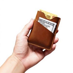 Porte-cartes et pince à billets en cuir de vachette véritable Crazy Horse pour homme – Style vintage – Grande vente - Product Image 6